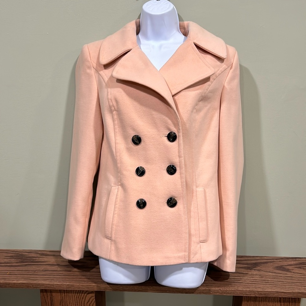 Simply Styled by Sears Light Pink Pea Coat Double Breasted Coat Size M
